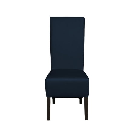 Produs în România - Set 2 scaune living VANESSA, picioare lemn wenge, piele ecologica albastru, 47x60x110 cm