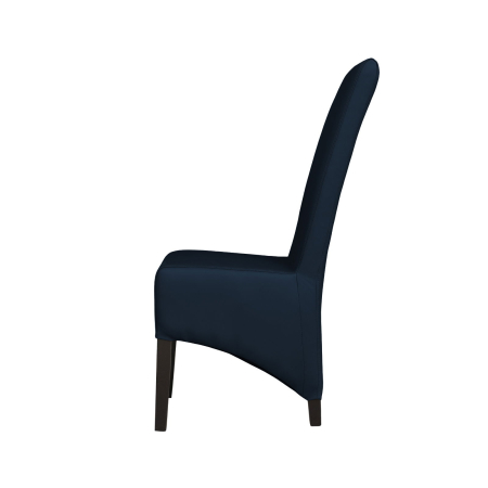 Produs în România - Set 2 scaune living VANESSA, picioare lemn wenge, piele ecologica albastru, 47x60x110 cm