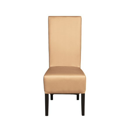 Produs în România - Set 2 scaune living VANESSA, picioare lemn wenge, piele ecologica bej, 47x60x110 cm