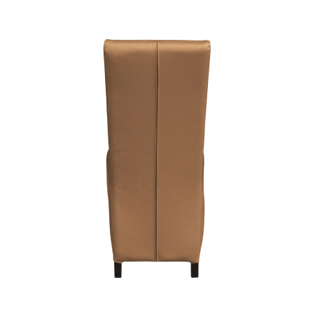 Produs în România - Set 2 scaune living VANESSA, picioare lemn wenge, piele ecologica bej inchis, 47x60x110 cm