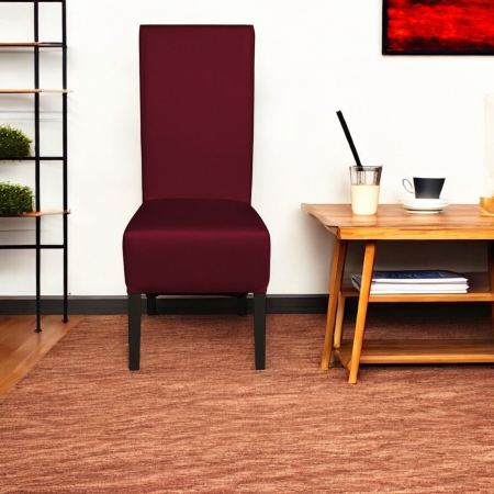 Set 2 scaune living VANESSA, picioare lemn wenge, piele ecologica bordo, 47x60x110 cm [4]