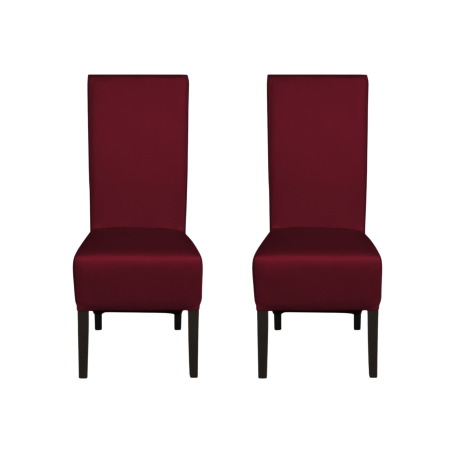 Produs în România - Set 2 scaune living VANESSA, picioare lemn wenge, piele ecologica bordo, 47x60x110 cm