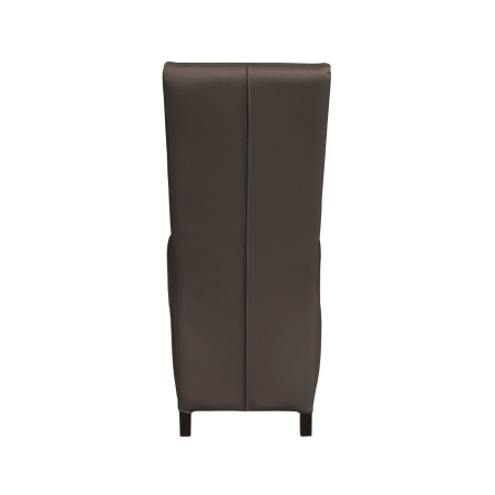 Produs în România - Set 2 scaune living VANESSA, picioare lemn wenge, piele ecologica gri elefant, 47x60x110 cm