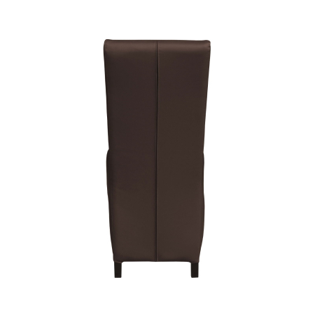 Produs în România - Set 2 scaune living VANESSA, picioare lemn wenge, piele ecologica maro deschis, 47x60x110 cm