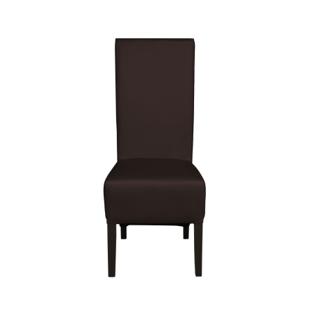 Produs în România - Set 2 scaune living VANESSA, picioare lemn wenge, piele ecologica maro inchis, 47x60x110 cm