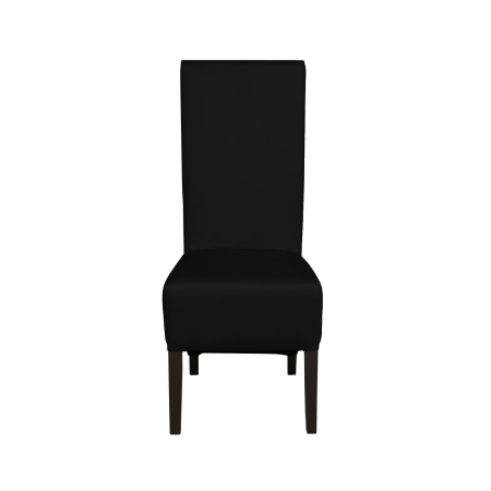 Produs în România - Set 2 scaune living VANESSA, picioare lemn wenge, piele ecologica negru, 47x60x110 cm