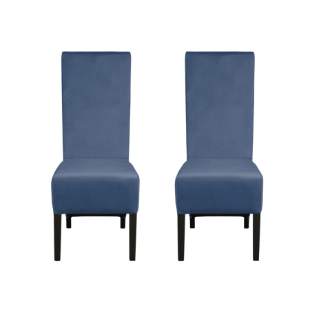Produs în România - Set 2 scaune living VANESSA, picioare lemn wenge, stofa albastru deschis, 47x60x110 cm