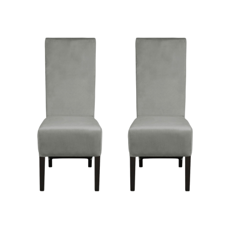 Produs în România - Set 2 scaune living VANESSA, picioare lemn wenge, stofa bej, 47x60x110 cm