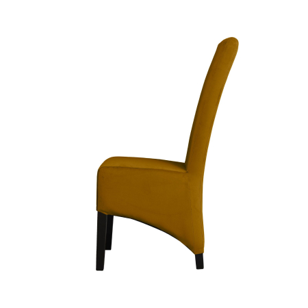 Produs în România - Set 2 scaune living VANESSA, picioare lemn wenge, stofa galben, 47x60x110 cm