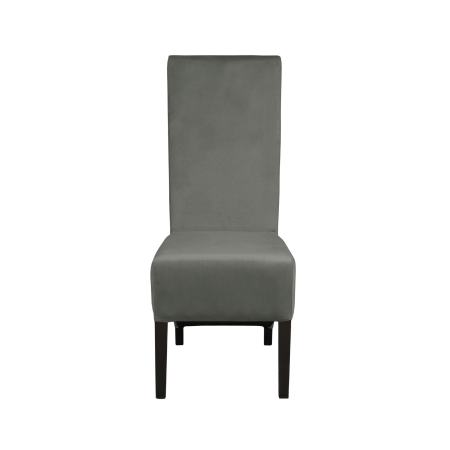 Produs în România - Set 2 scaune living VANESSA, picioare lemn wenge, stofa gri deschis, 47x60x110 cm