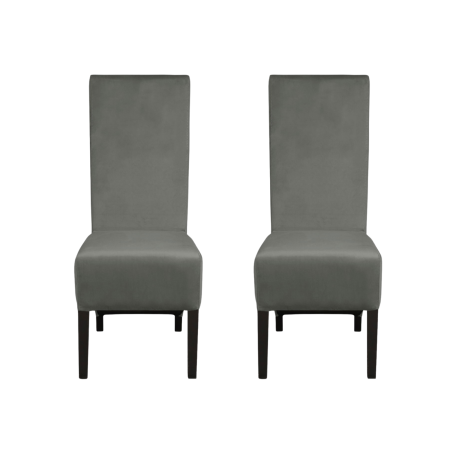 Produs în România - Set 2 scaune living VANESSA, picioare lemn wenge, stofa gri deschis, 47x60x110 cm