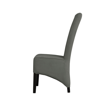 Produs în România - Set 2 scaune living VANESSA, picioare lemn wenge, stofa gri deschis, 47x60x110 cm