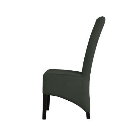 Produs în România - Set 2 scaune living VANESSA, picioare lemn wenge, stofa gri inchis, 47x60x110 cm