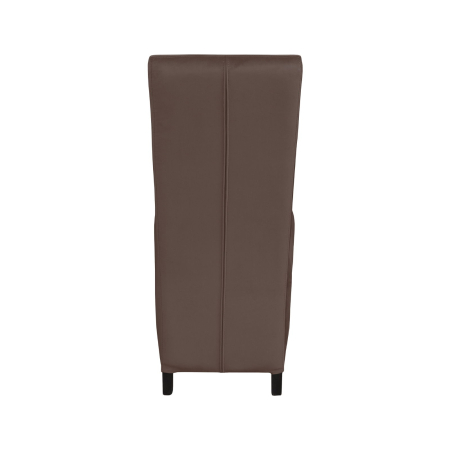 Produs în România - Set 2 scaune living VANESSA, picioare lemn wenge, stofa maro, 47x60x110 cm