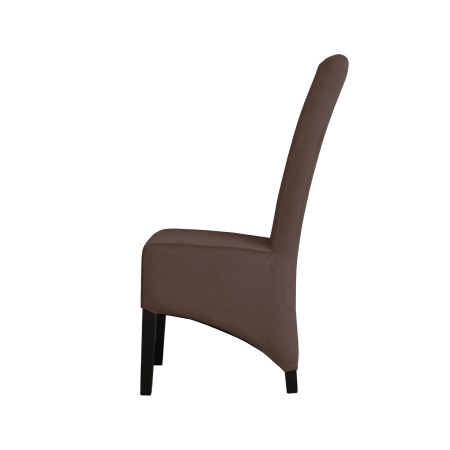 Produs în România - Set 2 scaune living VANESSA, picioare lemn wenge, stofa maro, 47x60x110 cm