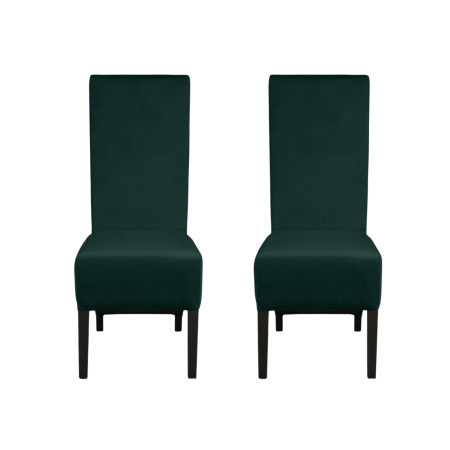Produs în România - Set 2 scaune living VANESSA, picioare lemn wenge, stofa verde smarald, 47x60x110 cm
