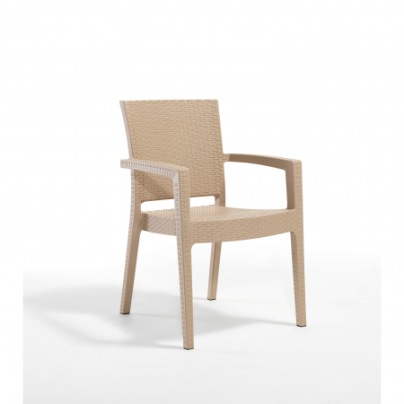 Seturi Masa si Scaune Gradina - Set 6 scaune gradina PARIS, model ratan, cappuccino, 62x58x88 cm - ExpoMob