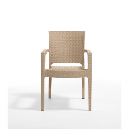 Set gradina cu masa CLASSI 90x90 cm + 2 scaune PARIS 62x58x88 cm, model ratan, cappuccino - ExpoMob [4]