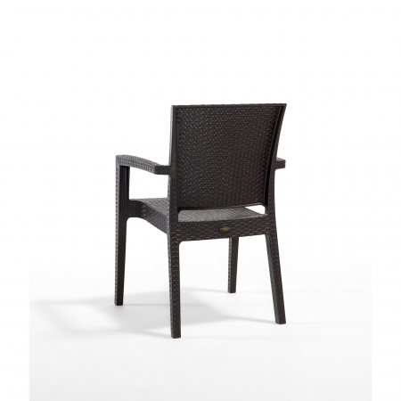 Set gradina cu masa CLASSI 90x150 + 6 scaune PARIS 62x58x88 cm, model ratan, maro - ExpoMob [5]
