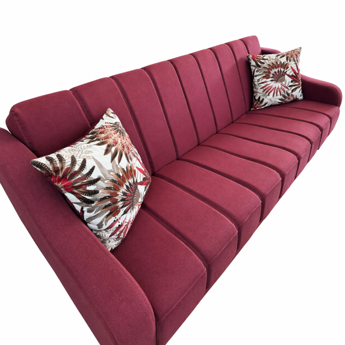 Canapea ALEX extensibila, 3 locuri, cu lada de depozitare, stofa mov, 220x90x90 [3]