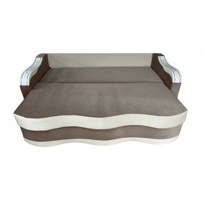 Canapea DIANA extensibila, 3 locuri, cu lada de depozitare, catifea crem cu roz, 220x100x85 [4]