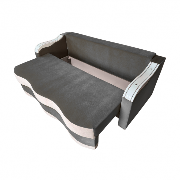 Canapea DIANA extensibila, 3 locuri, cu lada de depozitare, catifea crem cu roz, 220x100x85 [4]
