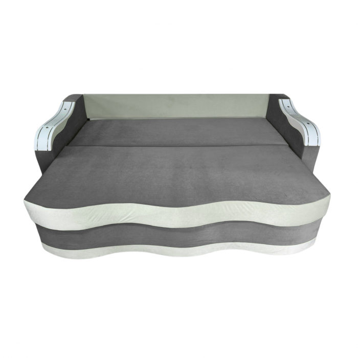 Canapea DIANA extensibila, 3 locuri, cu lada de depozitare, catifea crem cu roz, 220x100x85 [5]