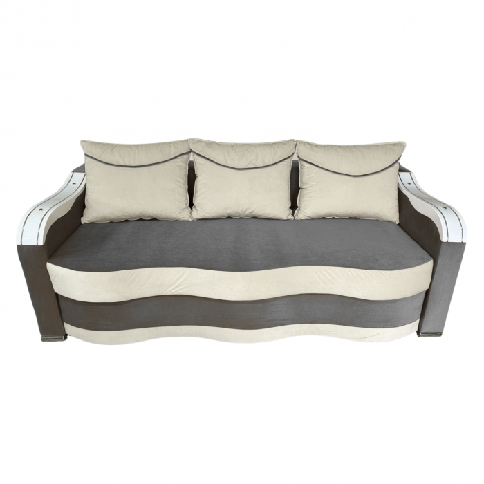 Canapea DIANA extensibila, 3 locuri, cu lada de depozitare, catifea crem cu roz, 220x100x85 [2]