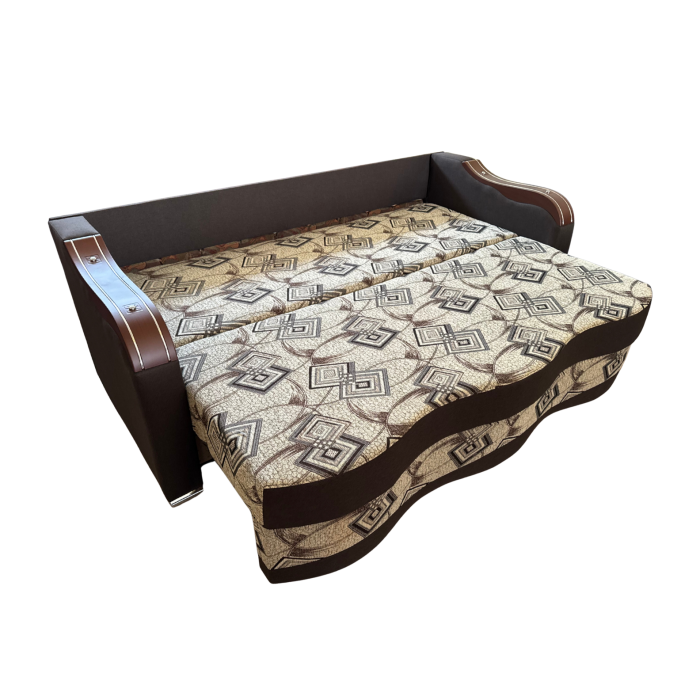 Canapea DIANA extensibila, 3 locuri, cu lada de depozitare, stofa crem cu maro , 220x100x85 [3]