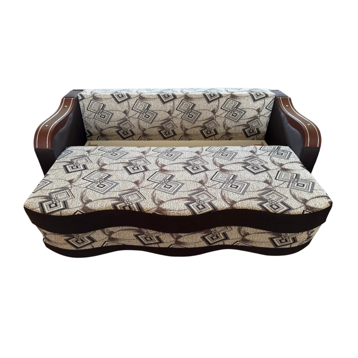 Canapea DIANA extensibila, 3 locuri, cu lada de depozitare, stofa crem cu maro , 220x100x85 [6]