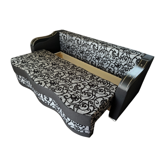 Canapea DIANA extensibila, 3 locuri, cu lada de depozitare, stofa crem cu maro , 220x100x85 [4]