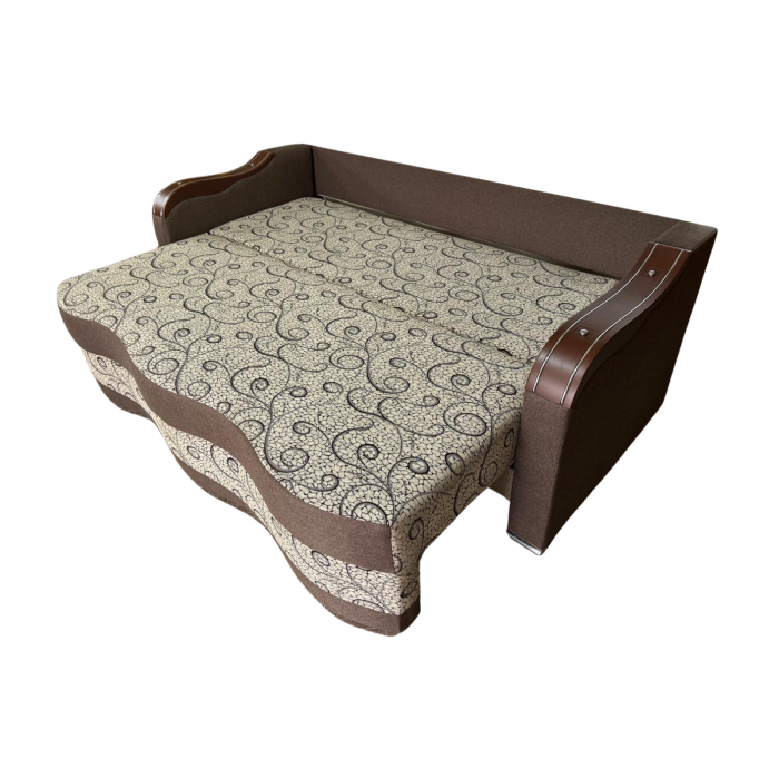 Canapea DIANA extensibila, 3 locuri, cu lada de depozitare, stofa crem cu maro , 220x100x85 [4]