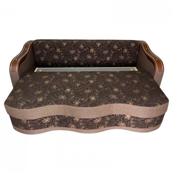 Canapea DIANA extensibila, 3 locuri, cu lada de depozitare, stofa crem cu maro , 220x100x85 [4]