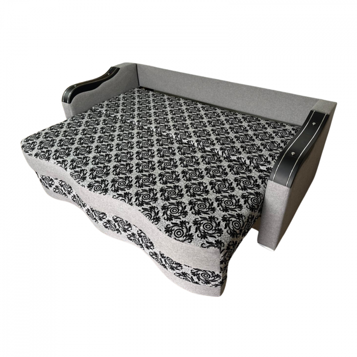 Canapea DIANA extensibila, 3 locuri, cu lada de depozitare, stofa crem cu maro , 220x100x85 [4]