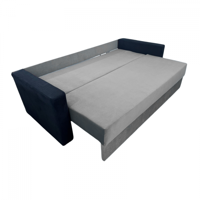 Canapea ELIZA extensibilă 3 locuri, cu ladă depozitare, tapițată în catifea maro cappuccino cu negru, dimensiuni 220x95x80 cm [3]