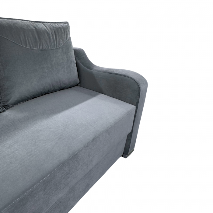 Canapea GIULIA extensibila, 3 locuri, cu lada de depozitare, catifea gri , 220x100x80 [2]