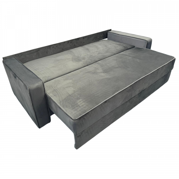 Canapea LARISA extensibila, 3 locuri, lada de depozitare, catifea bleumarin, 220x95x85 [3]