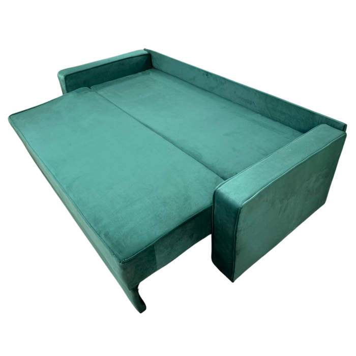 Canapea LARISA extensibila, 3 locuri, lada de depozitare, catifea bleumarin, 220x95x85 [4]