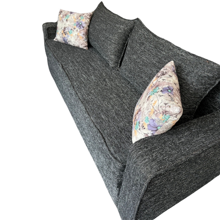 Canapea LARISA extensibila, 3 locuri, lada de depozitare, catifea bleumarin, 220x95x85 [5]