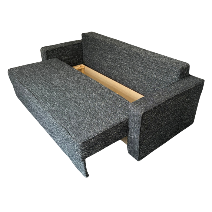 Canapea LARISA extensibila, 3 locuri, lada de depozitare, catifea bleumarin, 220x95x85 [8]