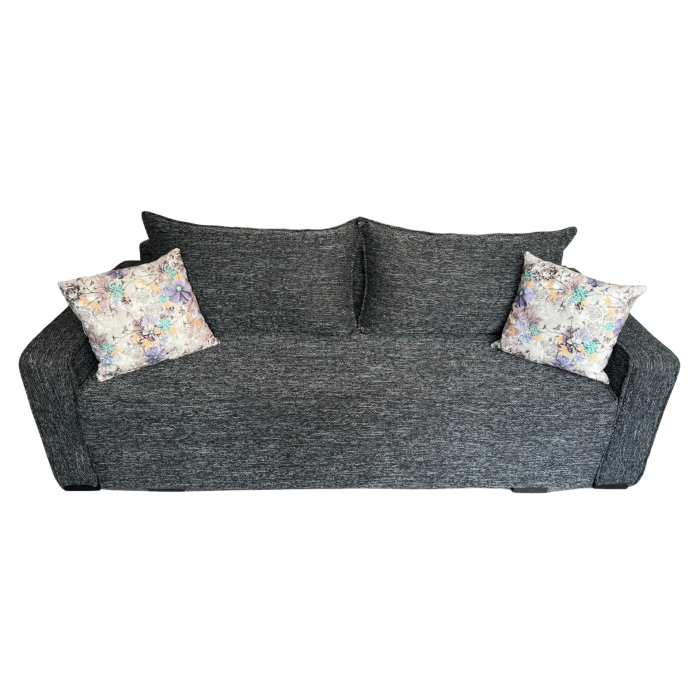 Canapea LARISA extensibila, 3 locuri, lada de depozitare, catifea bleumarin, 220x95x85 [9]