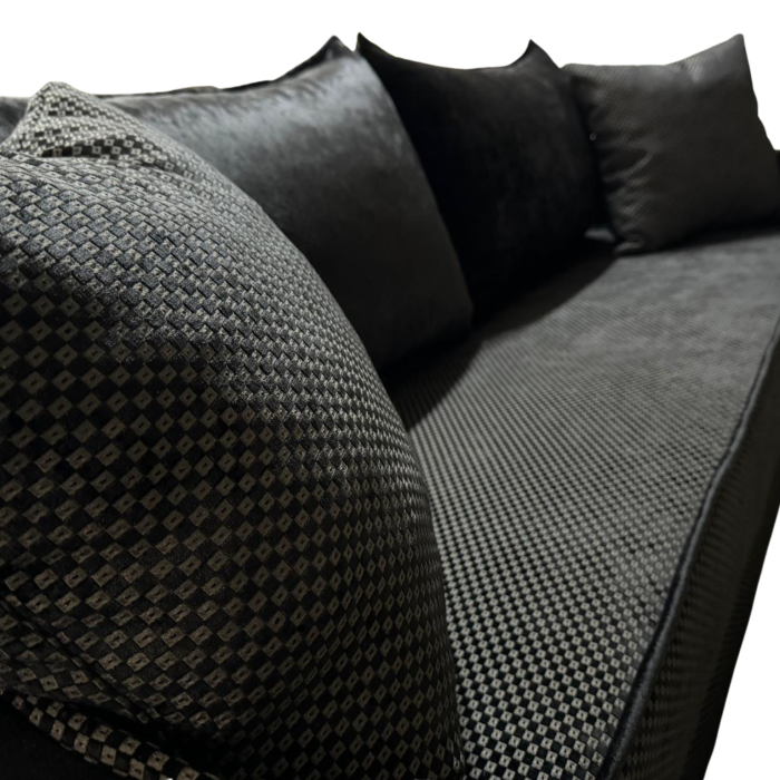 Canapea LARISA extensibila, 3 locuri, lada de depozitare, catifea bleumarin, 220x95x85 [7]