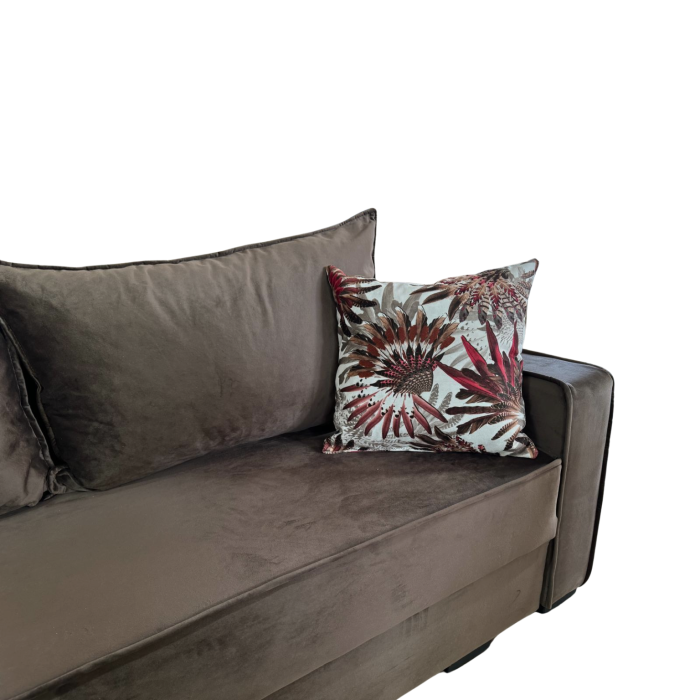 Canapea LARISA extensibila, 3 locuri, lada de depozitare, catifea bleumarin, 220x95x85 [5]