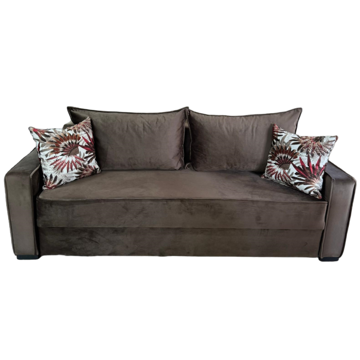 Canapea LARISA extensibila, 3 locuri, lada de depozitare, catifea bleumarin, 220x95x85 [1]