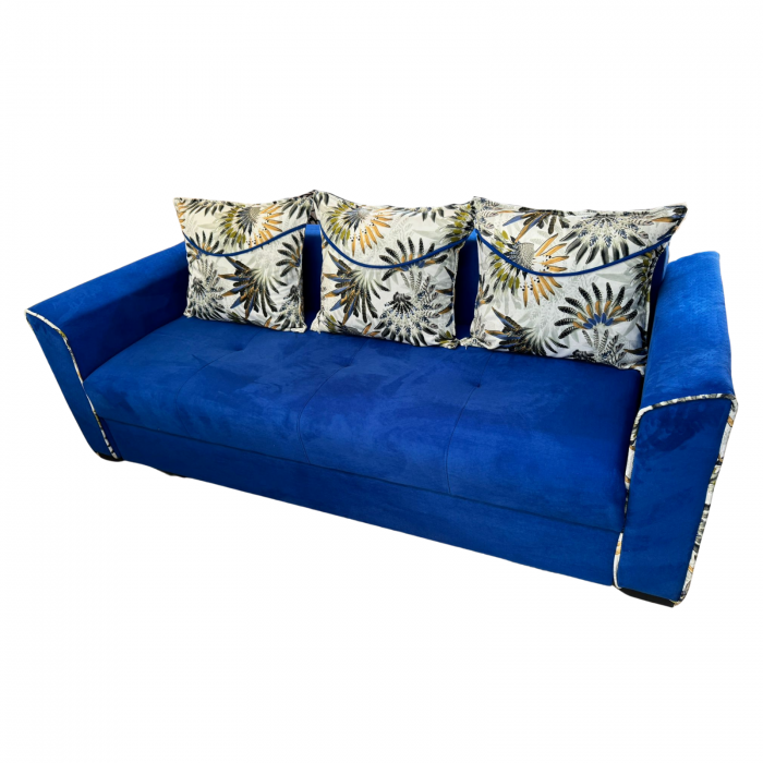 Canapea LILI extensibila, 3 locuri, cu lada de depozitare, catifea verde padure , 220x95x80 [2]