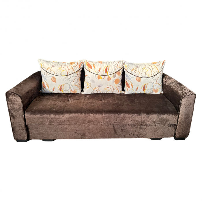 Canapea LILI extensibila, 3 locuri, cu lada de depozitare, catifea verde padure , 220x95x80 [1]