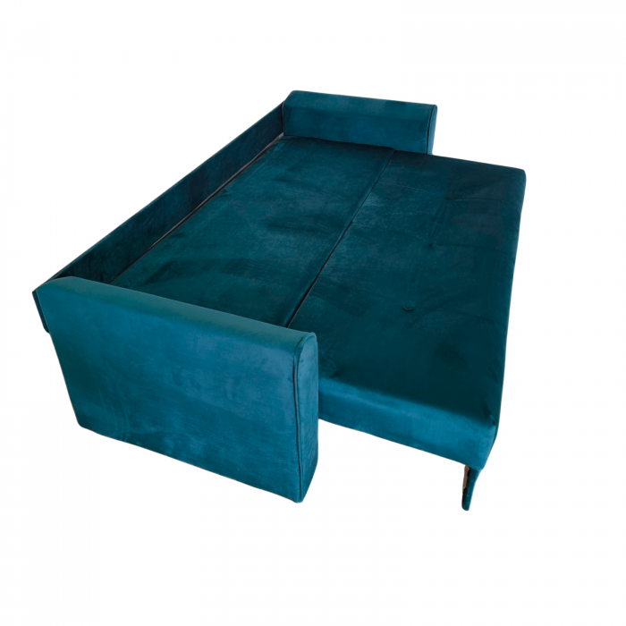 Canapea LILI extensibila, 3 locuri, cu lada de depozitare, catifea verde padure , 220x95x80 [3]