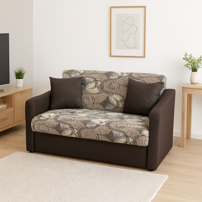 Canapea SAMY extensibila, 2 locuri, cu lada de depozitare, stofa albastru, 152x100x92 [2]