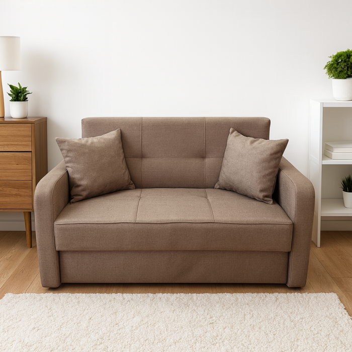 Canapea SAMY extensibila, 2 locuri, cu lada de depozitare, stofa albastru, 152x100x92 [2]