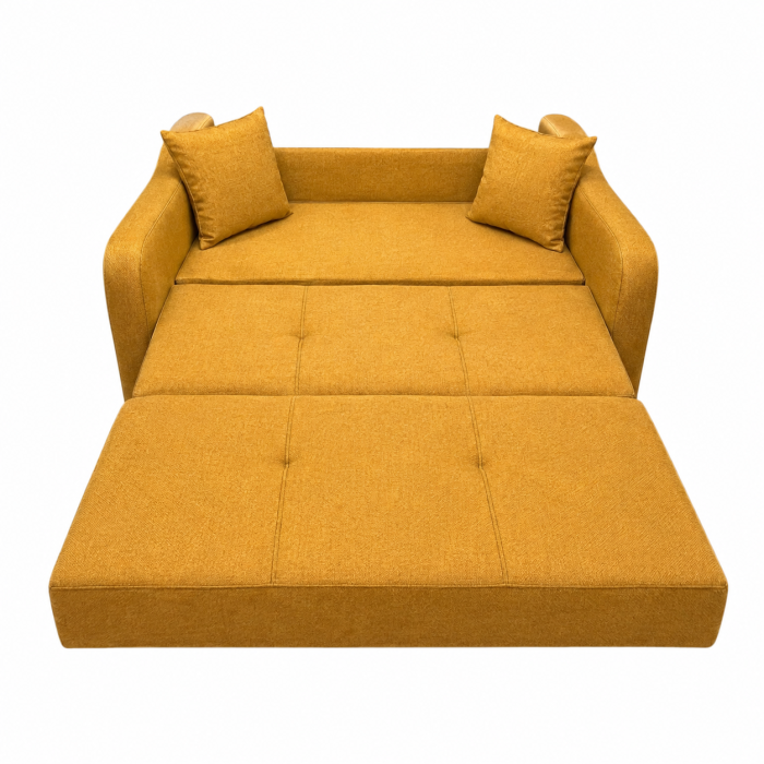 Canapea SAMY extensibila, 2 locuri, cu lada de depozitare, stofa albastru, 152x100x92 [3]